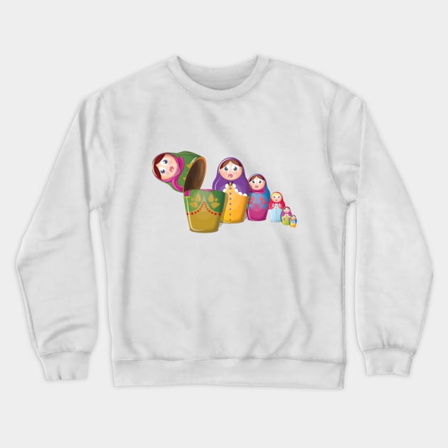 Wooden Russian Dolls Crewneck Sweatshirt by nickemporium1